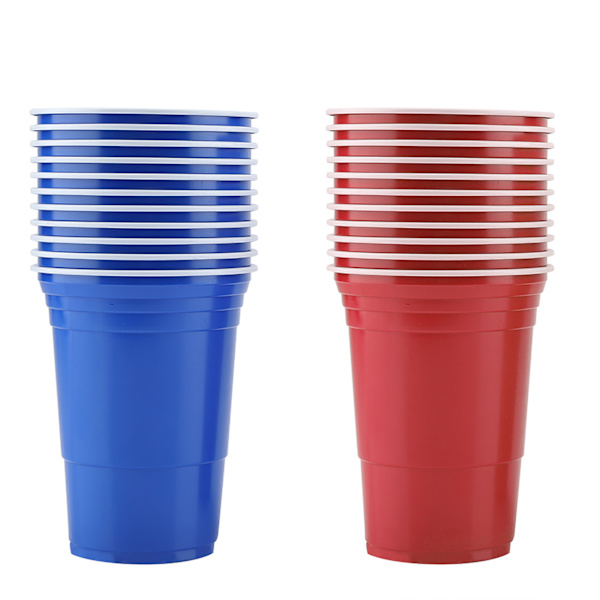 Beer Pong Set Beer Pong Drickspel Set Beer Pong Cups22 koppar 4 pingisbollar Röd Blå