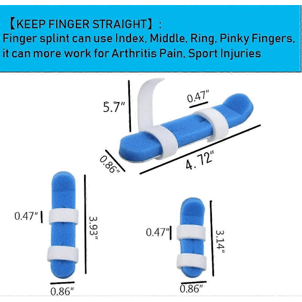 5 stk. Fingerskinne Metal Brækket Finger Støtte Bar Finger Stabilisator Egnet til voksne
