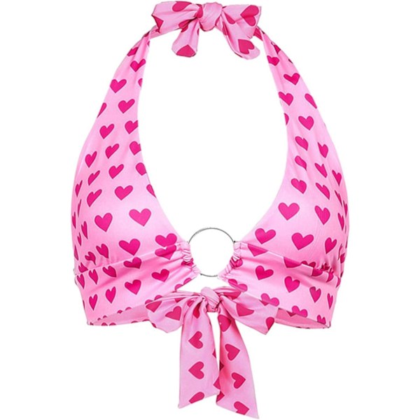 2 stk. dame camisole med åben ryg, streetwear club panel camisole brun+pink