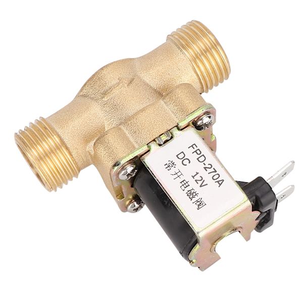 G1/2" Normalt åben messing magnetventil elektromagnetisk ventil vandindløbskontakt (DC12V)