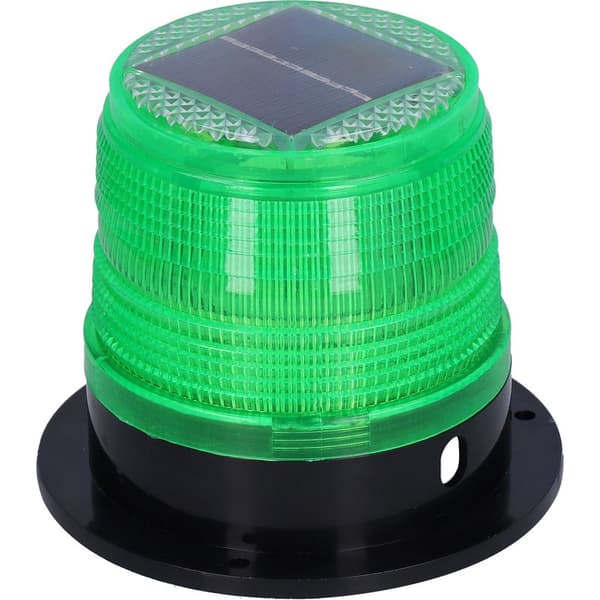 Solar LED Strobevarsellys med magnetisk base for byggeplass og trafikk (grønn)