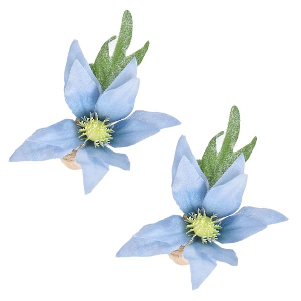 2 stk emulerende serviettring bordbord i tre blå enkel blomst serviettring til hjemmehotellfest Blå bukett