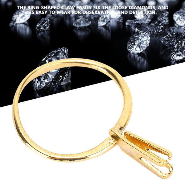 Profesjonell diamantholder edelstener Spring Prong Claw Ring Smykker Display Tilbehør Gul (lang)