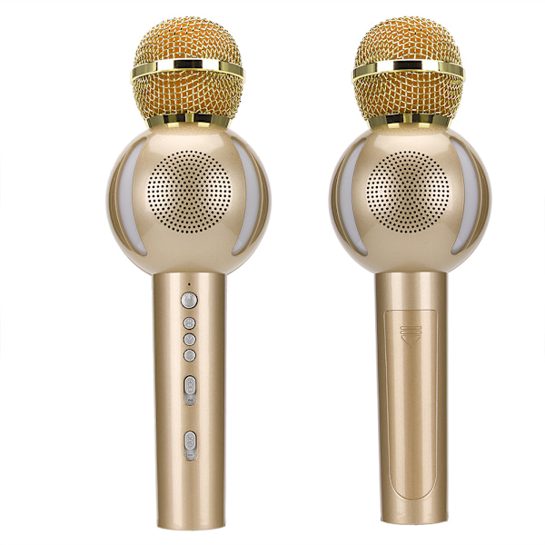 Monitoiminen Bluetooth-langaton mikrofoni puhelimeen karaokeen (kultainen)