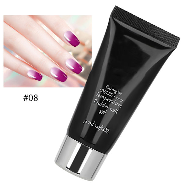 Nagelkonst Temperaturförändring Professionell UV-Gel Snabb Nagel Extensions Gel 30ml (Typ 08)