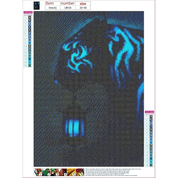Diamond painting - Full Rhinestone Tiger-mönster för vuxna - Heminredning för vardagsrum, sovrum, kontor - DIY-korsstygnskonst