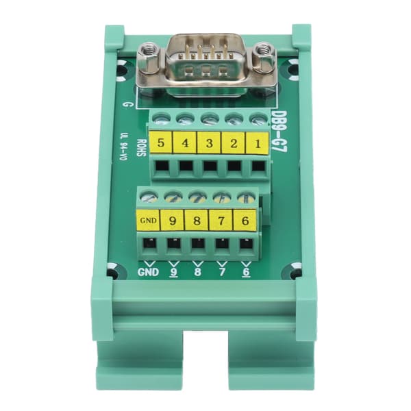 DB9 till Terminal Connector Adapter Plate PCB Board Rak Hane med Fodral DC60V DB9-G7