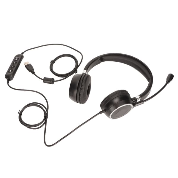Telefonheadset Multifunktionel Lydstyrkejustering Mikrofon Mute USB PC Headset til Callcenter Virksomhed