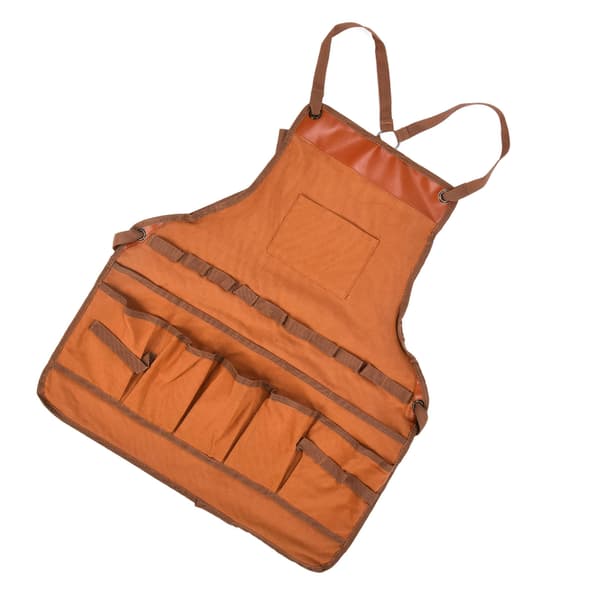 Utomhus förkläde i canvas, multifunktionellt snickarförkläde för trädgårdsarbete, camping, grillning