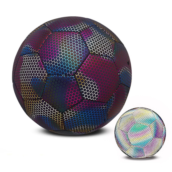 Pimeässä hohtava jalkapallo koko 4 & 5, valopallo yöpeleihin ja harjoitteluun Multicolor Black4