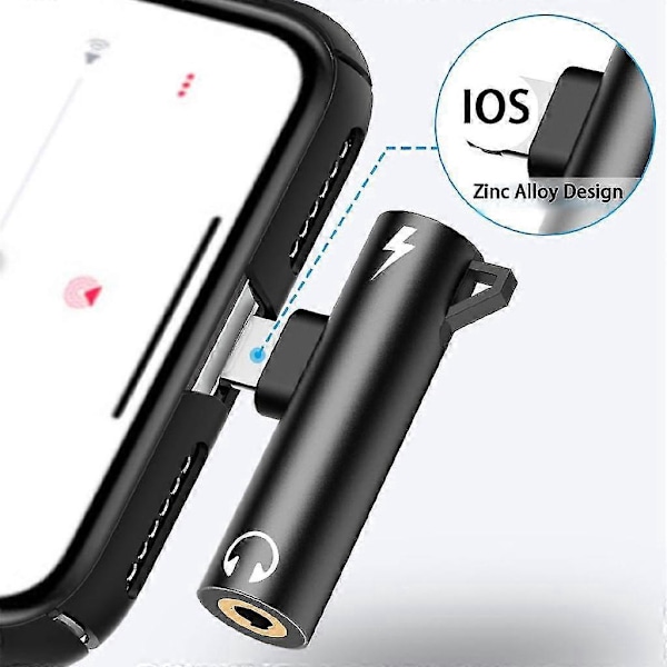 Lightning - 3,5 mm:n kuulokeliitäntä Audio Latausadapteri Muunnin iPhonelle - DGJR punainen
