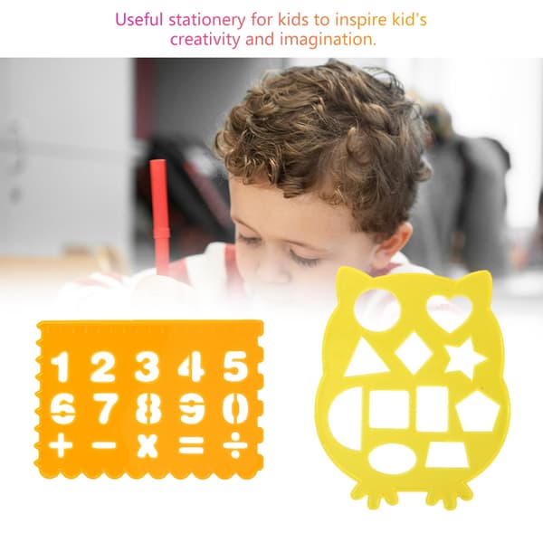 4 st Bokstäver Siffror Geometrisk Konst Ritmall Pedagogisk Leksak för Barn