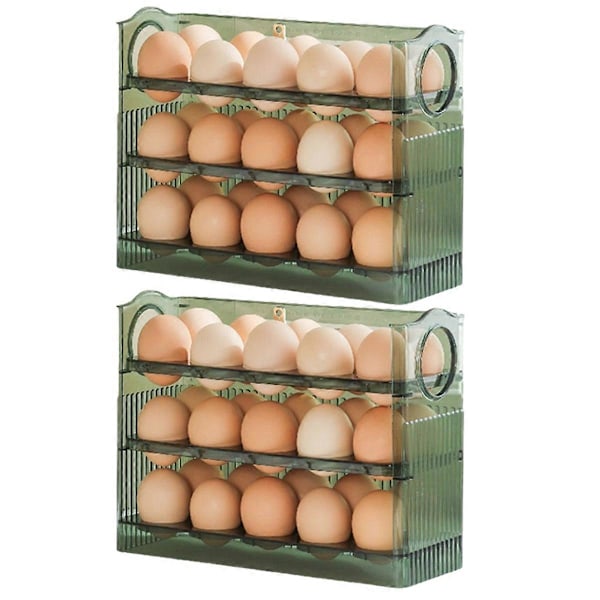 Äggställ för kylskåp, vändbart äggställ för kylskåpsdörr, grön