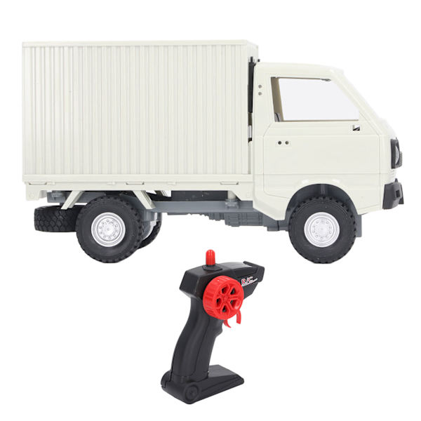 2.4G RC-kuorma-auto 1/16 mittakaavassa korkea käyttö estää rajapinnan ajelehtimisen kauko-ohjattava kuorma-autolelu etu-LED-valolla