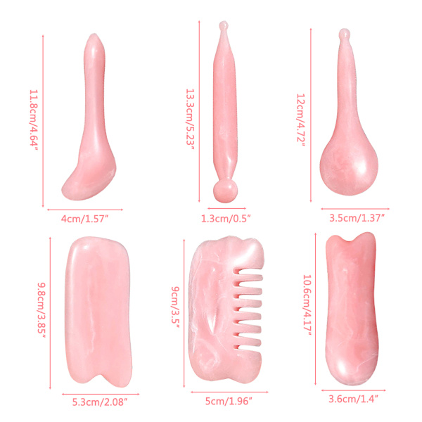 Gua Sha -raapimis- ja hierontatyökalusarja - hartsista valmistetut Gua Sha -kasvovälineet - Guasha-levy - terveydenhoito - kauneudenhoito - Guasha-kaavinlevy akupunktioon