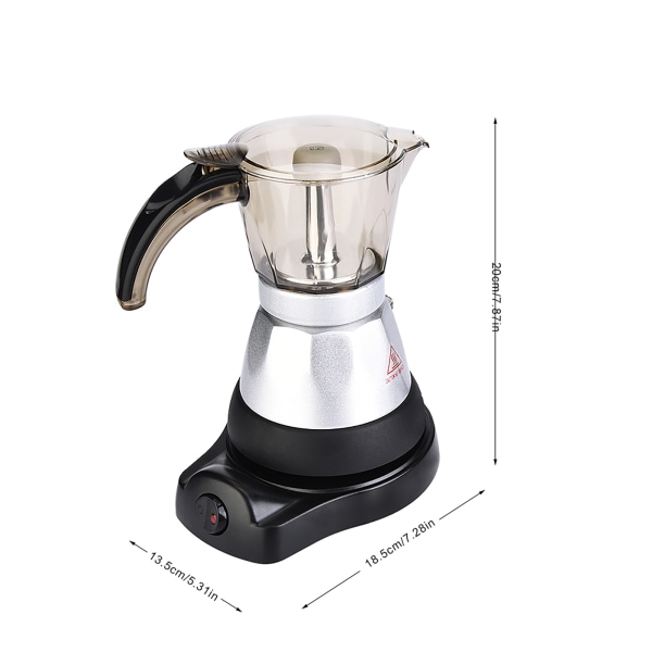 Suurikapasiteettinen sähköinen Moka Pot Liesitaso Espresso Kahvinkeitin Kahvikeitin EU Plug 150ml