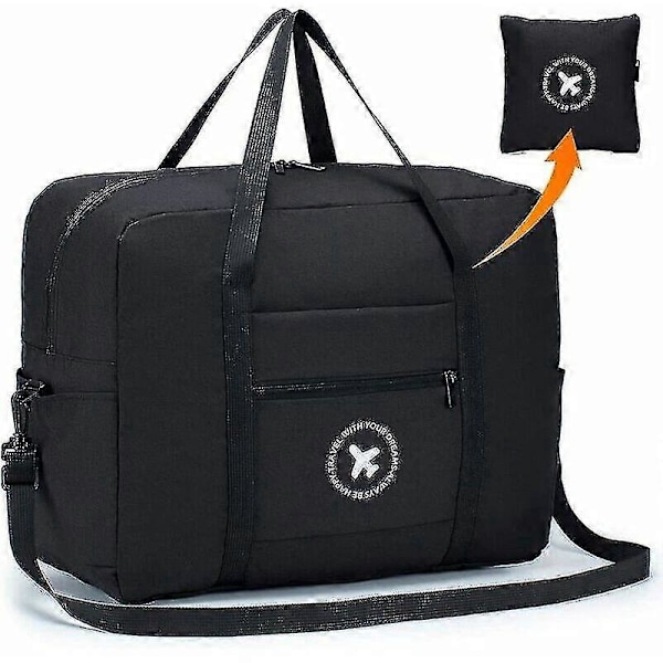 Foldbar Letvægts Rejsetaske - Kabinebagage 44x35x15 - Opbevaring Under Sædet - Bærbar Kuffert