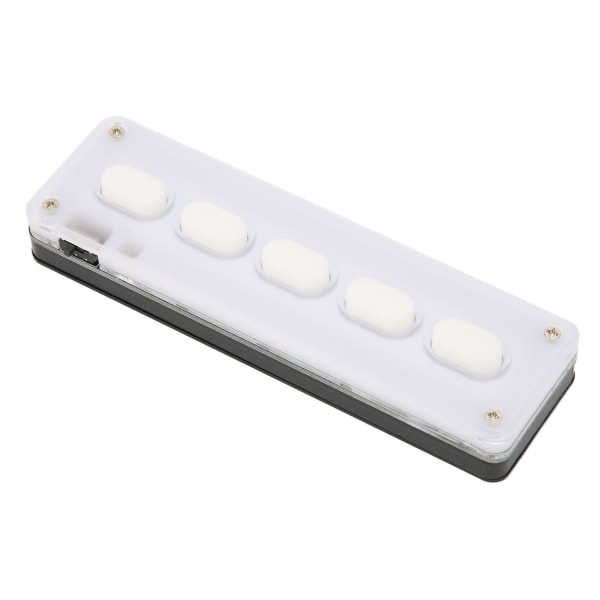 Programmerbart tastatur 5 taster Kablet USB Trådløs Bluetooth Dual Mode Mini Silikon Mute DIY Programmerbart Gaming Keyboard Hvit