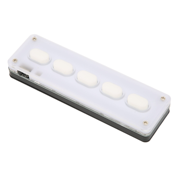 Programmerbart tastatur 5 taster kablet USB trådløs Bluetooth Dual Mode Mini Silikone Lydløs DIY Programmerbart Gaming Tastatur Hvid