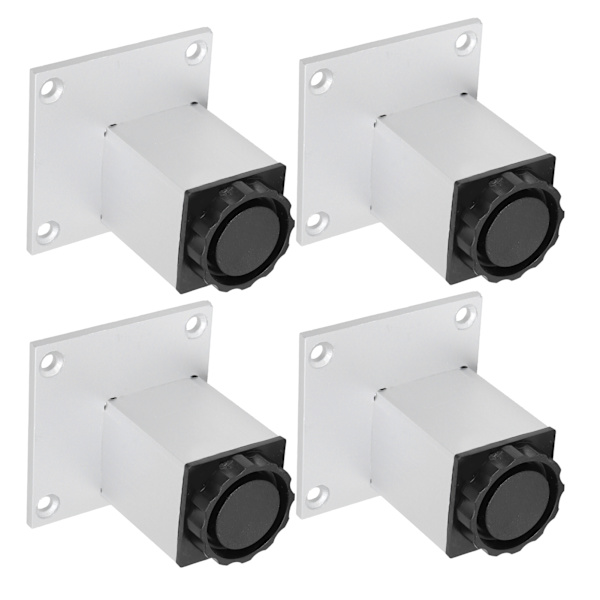 4 stk. Sofa Ben Aluminiumlegering Firkantet Justerbar Skab Fod Møbler Hardware Beslag 60mm