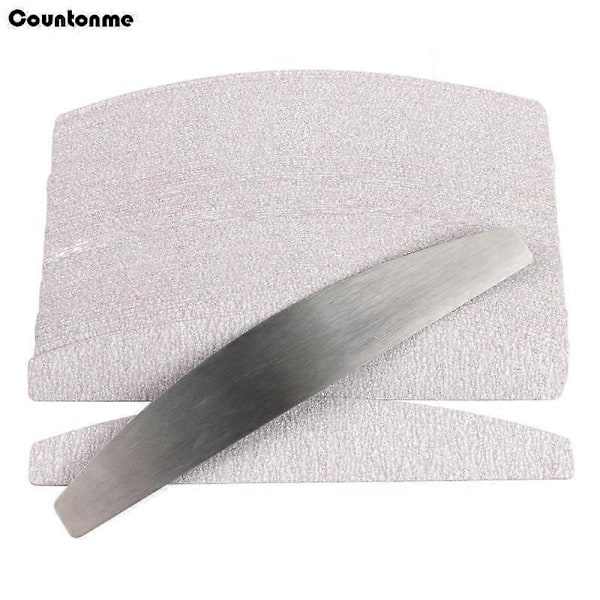 100 st Nagel Järnpapper med Avtagbart Metallhandtag Buffé 100/180 Dubbelsidig Manikyr Nagelkonstfil Nagel Klippset 100-240 Grit