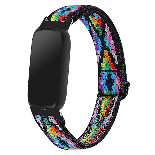 Fitbit Inspire 3 Elastisk Flettet Nylon Solo Loop Sport Watch Band Svart - 414