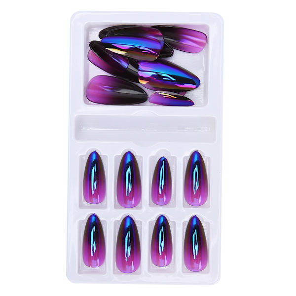 Gradient, spetsiga falska naglar tips , färgade heltäckande cover med nagelfilF745-20