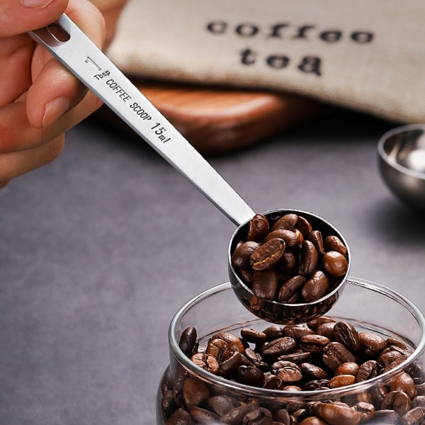 Multifunksjons måleskje i rustfritt stål for kjøkkenbar kaffebar Bruk15ML