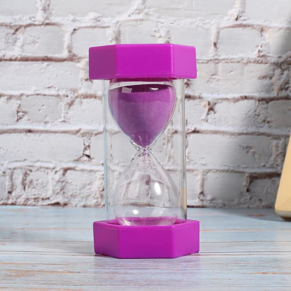 30 minutter sekskantet timeglas skrivebordsdekoration sandglas timer lilla sandur børnegave