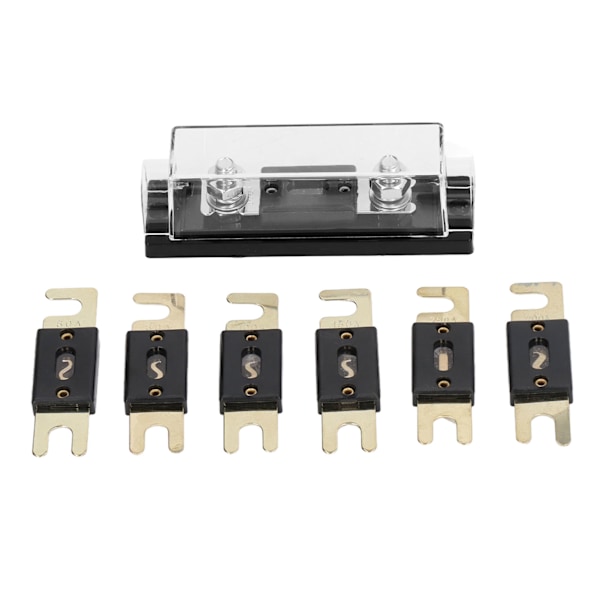 Car Audio Fuses Holders 300A Video System ANL Fuse Block Set with 6 Fuses for RV Yacht Ship Agricultural Vehicle