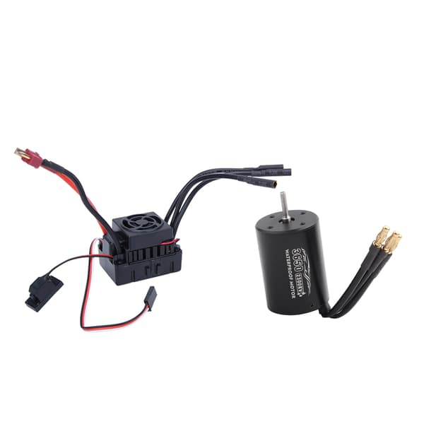 Surpass Hobby 3650 børsteløs motor 60A ESC sort vandtæt sæt passer til 1/10 RC bil (2300KV)