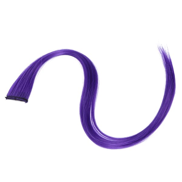 Farvede Hår Extensions Highlight Syntetisk Hårstykke Clipin Hår Extensions til Piger (Lilla#1)