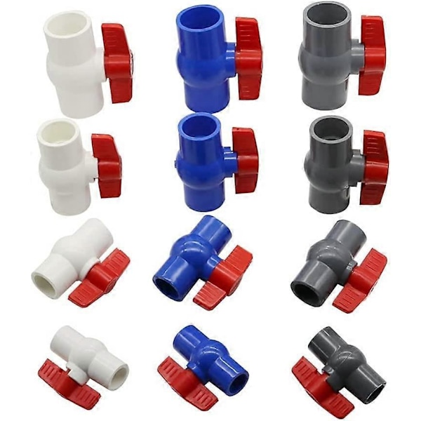 PVC Lige Fittings til Kuglehane - PVC Lige Fittings - Limfittings til Have- og Akvarievanding (40mm, Grå)