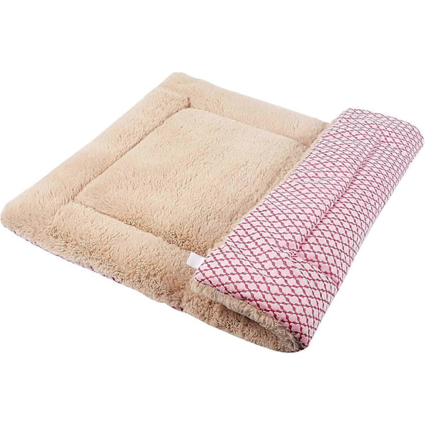 Hundesengsmåtte Vaskbar Kattepude Blød Premium Plys (M (75 * 50CM), Kort Plys Pink)