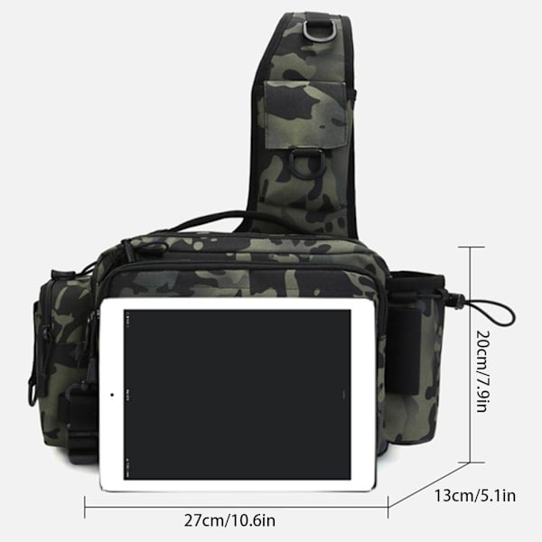 Multifunksjonell fisketaskesekk, enkel skulderfisketaske, crossbody-veske, midjebelte, fiskeutstyr