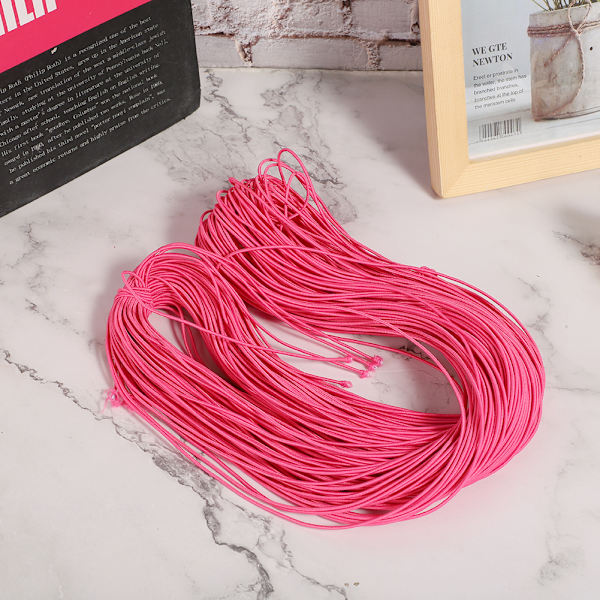 1,5 mm 100 m elastisk strekkbar rund perlekjede snor tau for DIY smykkefremstilling Dyprød