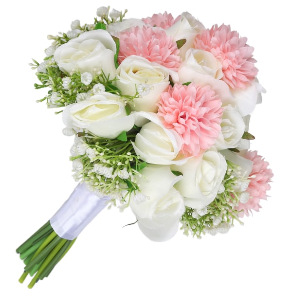 Håller blomma ren elegant romantisk vacker bröllopsbukett för kontor i sovrummet