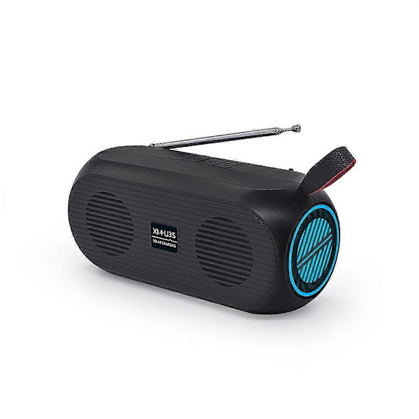Bluetooth-högtalare, Högtalare, FM-radio, Utomhus, Bärbar, Trådlösa högtalare, Bluetooth 5.0, Högt stereoljud, Dånande bas, Solladdning för hemmet, Fest (Blå)