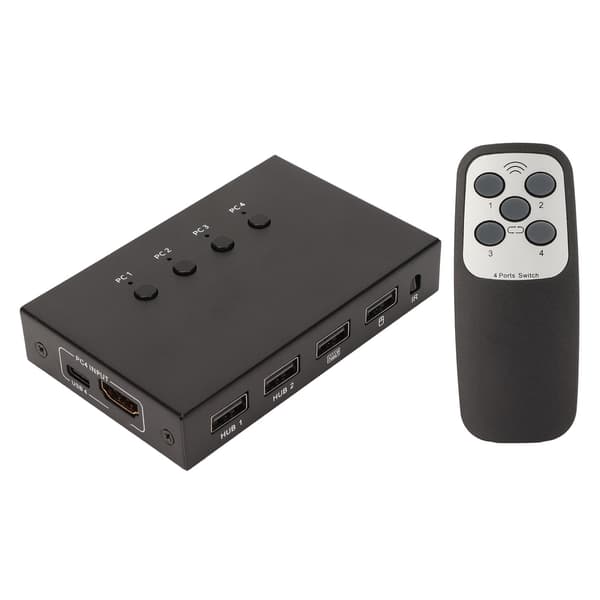 KVM-växlare 4K 60Hz 18Gbps 4 in 1 ut HD Multimedia Interface 2.0 KVM-växlare med USB-gränssnitt