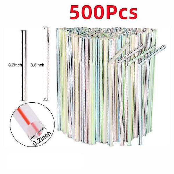 Färgglada böjbara plaststrån - 1000-pack för födelsedag, bröllop, sommarfestdryck 1 st provstrå