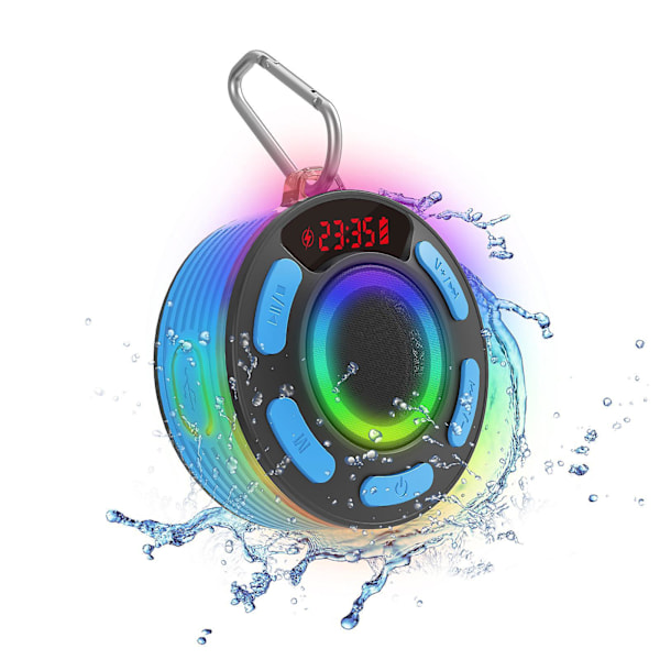 Mini Badeværelse Bluetooth Højttaler Hjem 360° Stereo HD Radio Blå 4 x 3 x 5 cm