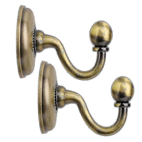 2x Metal Gardin Holdback Væg Bindebånd Kroge Hænger Holder Vinduesgardin Kroge Khaki