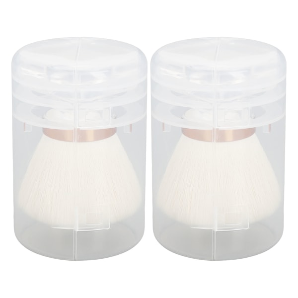 2 stk. Nail Dust Brush Bærbar neglerensningsbørste Kunstfibernegle Løs Powder Foundation Makeup børste