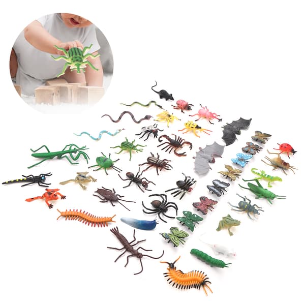 43 st / set Dinosaurier Insekter Modell Hög Simulering Barn Utbildning Modell Set Dinosaurier Modell