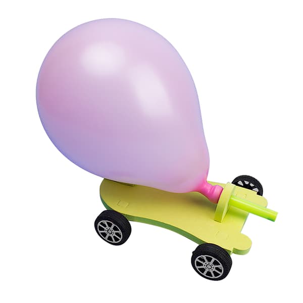 Børnevidenskab Eksperiment Pædagogisk DIY Ballon Drevet Bil Model Håndlavet Samle Legetøj