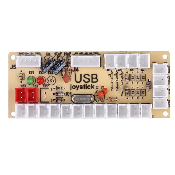 20 DIY LED-belyste arkadespillknapper 2 joysticker 2 USB-enkoderkit spilldeler sett