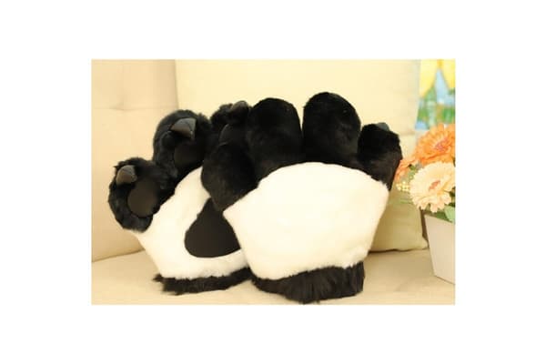 Halloween Costume Gloves with Padded Analog Panda Paw