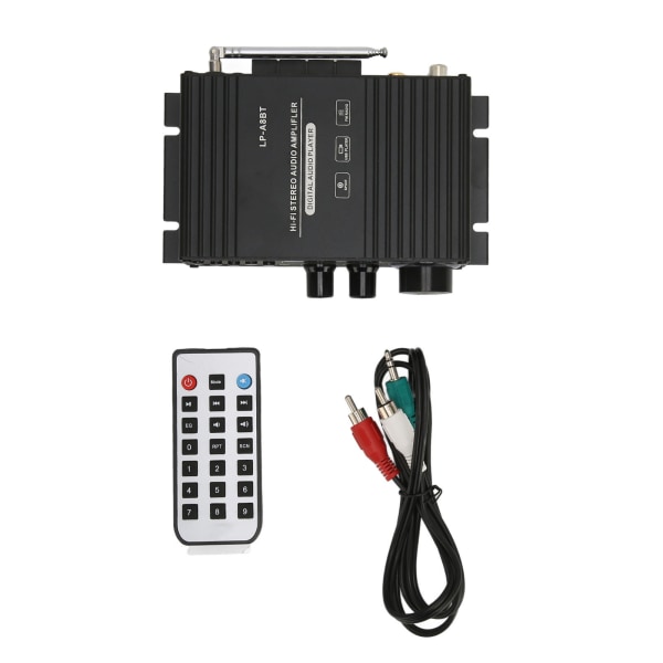Bil Mini Audio Power Amplifier Bluetooth 5.0 2.0 Channel Coaxial Decoding High Low Tuning med fjärrkontroll