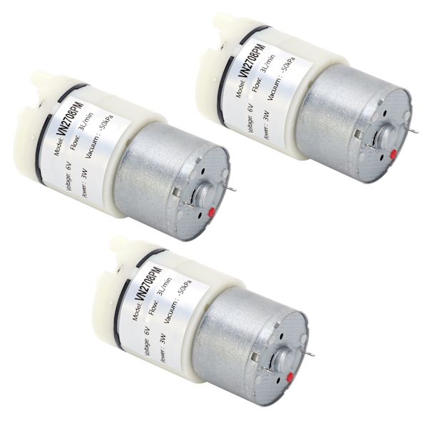 3 stk mikromembranpumpe minivakuumvannluftmotor for fisketank DC 6V (VN2708PM）