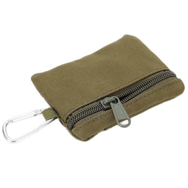 Udendørs EDC Molle Pung Pung Mini Bærbar Nøglekort Etui EDC Pung Taske Møntpung med Karabinhage Grøn